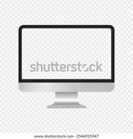  blank mockup computer desktop on transparent background.computer desktop in flat design illustration