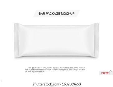 Blank mockup of flow pack. Vector illustration isolated on white background. It can be used in the adv, promo, package, etc. EPS10.	