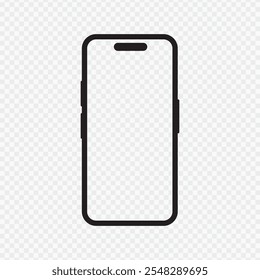 branco mockup smartphone no fundo transparente.smartphone em design plano.ilustração vetor