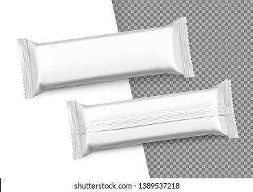 Blank mockup of snack bar. Vector illustration isolated on white background. It can be used in the adv, promo, package, etc. EPS10.
