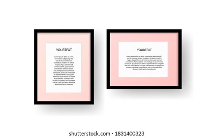 Blank modern A4 frame . 3D realistic picture frame for A4 image or text. Blank white picture frame mockup template on isolated transparent background.