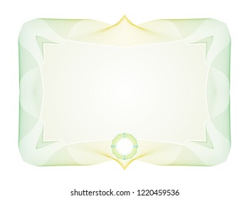 Blank Modern Guilloche frame and border with colorful design, suitable for certificate, banner, invitation, menu, wedding, and other 