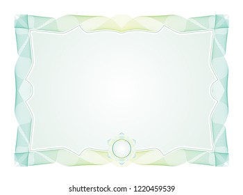 Blank Modern Guilloche frame and border with colorful design, suitable for certificate, banner, invitation, menu, wedding, and other 