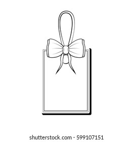 Blank monochrome ribbon banners with contour of label. isolated vector illustration