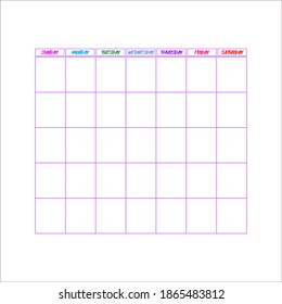 Blank Monthly Calendar Template,  Organizer, Sunday Start Calendar,  Shedule, Customizable Digital Planner, Printable Digital Calendar