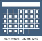Blank Monthly Chalkboard Wall Calendar Planner Vector Illustration with Chalk Texture for Schedule and Organization