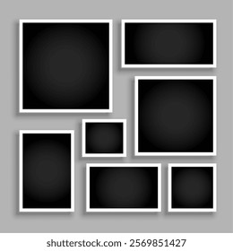 blank mood board grid collage layout design vector