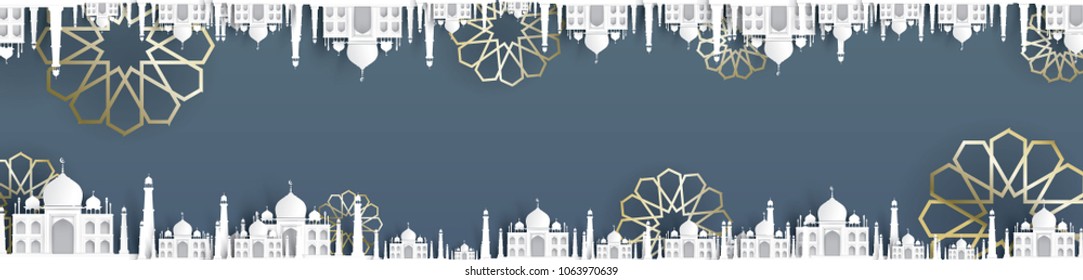 blank mosque text background, modern elegant islamic design
