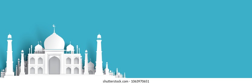 blank mosque text background, modern elegant islamic design