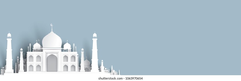 blank mosque text background, modern elegant islamic design