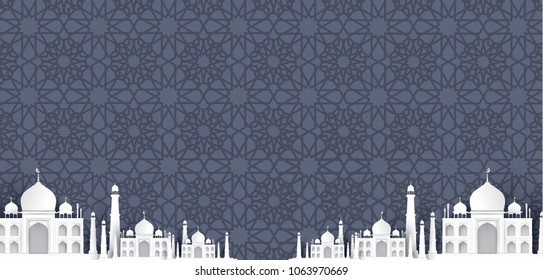 blank mosque text background, modern elegant islamic design
