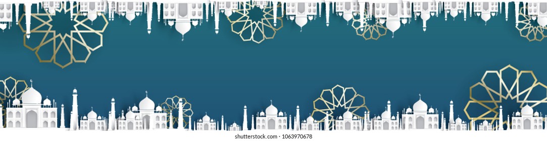 blank mosque text background, modern elegant islamic design