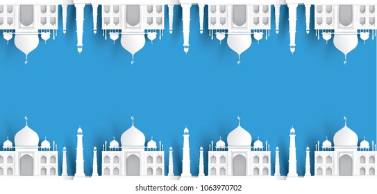 blank mosque text background, modern elegant islamic design