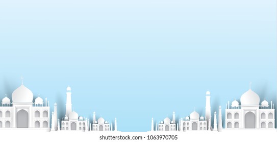 blank mosque text background, modern elegant islamic design