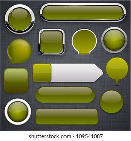 Blank mossy web buttons for website or app. Vector eps10.