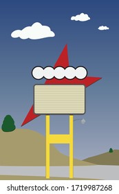 Blank Motel Sign. Vector Illustration.