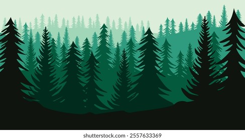 Blank Mountains And Forest Scene