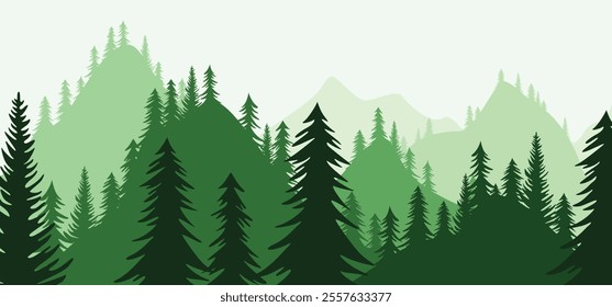 Blank Mountains And Forest Scene