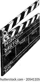 Blank movie production clapper board