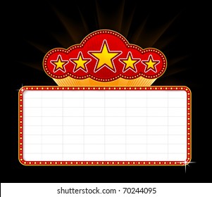 Brightly Theater Glowing Orange Retro Cinema Stock Vector (Royalty Free ...