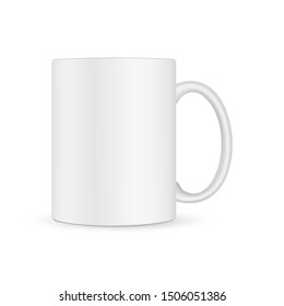 Blank mug mockup isolated on white background. Vector illustration