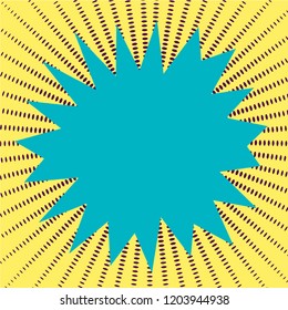 Blank multicolor speach bubble. Vintage talk bubble. Pop art cartoon concept. Copy space for your text. Halftone background. Vector illustration