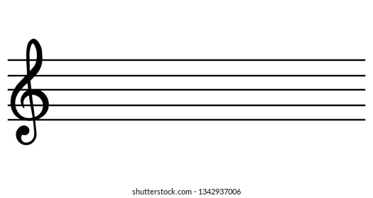 Blank music staff isolated on white background