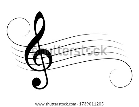 Blank music staff vector cartoon isolated on white background