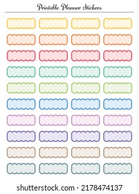 Blank Name Tag Printable Sheet Colored Stock Vector (Royalty Free ...