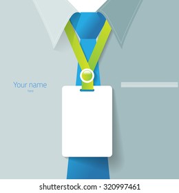 Blank name tag for put staff identification or detail of your own business, vector.