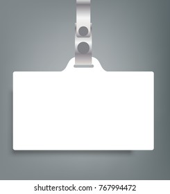 Blank Name Tags Mockup. Vector Illustration of Identity Card Badge mockup cover template