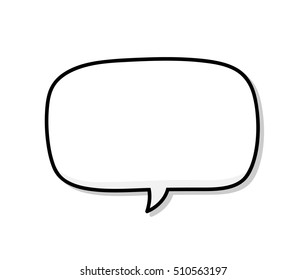 Blank Narration Bubble. A hand drawn vector illustration of a blank speech bubble with shadow backdrop.