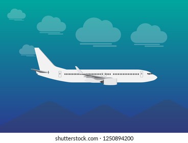 A blank narrow aircraft type 1 of Airplane Narrow Series with daylight gradient background