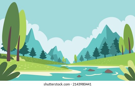 Blank Nature Landscape Scene Vector