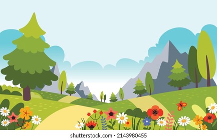 Blank Nature Landscape Scene Vector