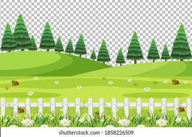 Unscharfe Naturparklandschaft auf transparentem Hintergrund, Vektorgrafik