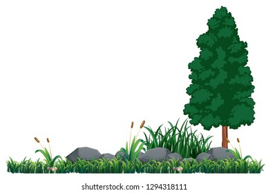 Ilustración de plantilla de naturaleza en blanco