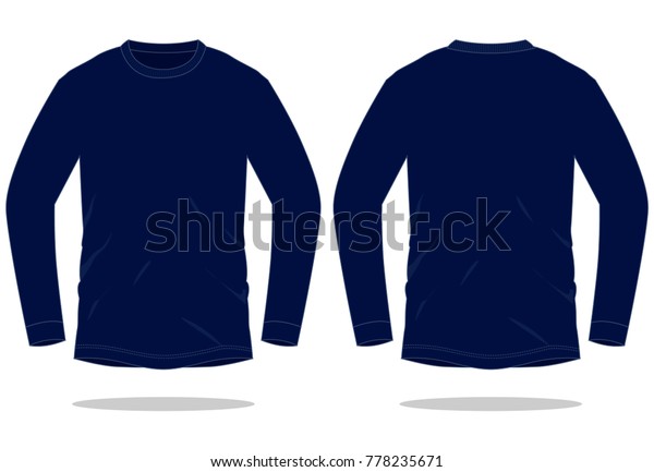 Download Blank Navy Blue Long Sleeve Tshirt Stock Vector (Royalty ...