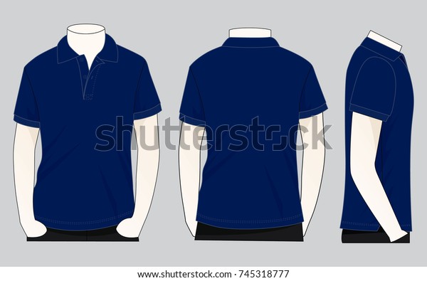 Download Blank Navy Blue Polo Shirt Vector Stock Vector (Royalty ...