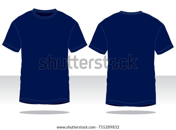 Download Blank Navy Blue Tshirt Vector Templatefront Stock Vector (Royalty Free) 755289832