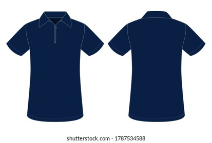 Blank Navy Shirt Zip Placket Vector Stock Vector (Royalty Free ...