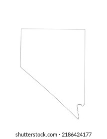 Blank Nevada State vector map silhouette illustration isolated on white background. High detailed illustration. United state of America country. Nevada empty map with borders.
