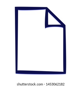 Blank New File. Hand Drawn Icon with Blue Ballpoint Pen Style.