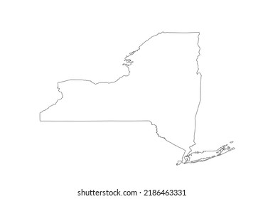 Blank New York Map Vector Silhouette Stock Vector (Royalty Free