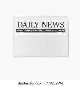 Blank newspaper. Daily news page template illustration