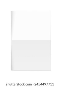 Blank Newspaper Or Folded Brochure Top View On White. EPS10 Vector