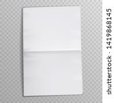 Blank newspaper sheet. Tabloid newsprint magazine. Media newspaper open pages. Daily press empty paper journal vector mockup