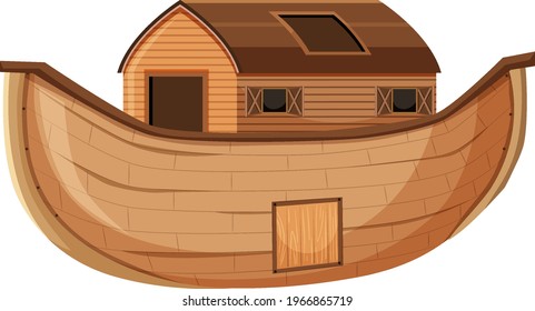 Blank Noah's Ark cartoon style isolated illustration