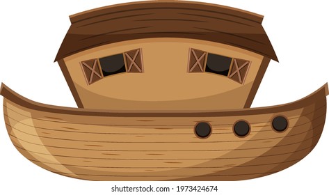 Blank Noah's Ark cartoon style isolated illustration