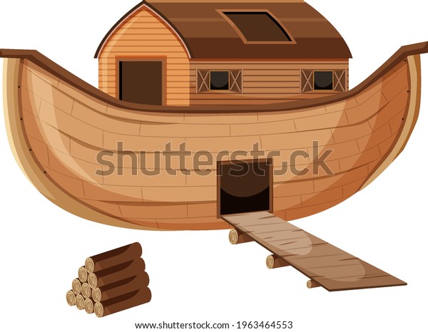 Blank\
Noah\'s Ark cartoon style isolated\
illustration